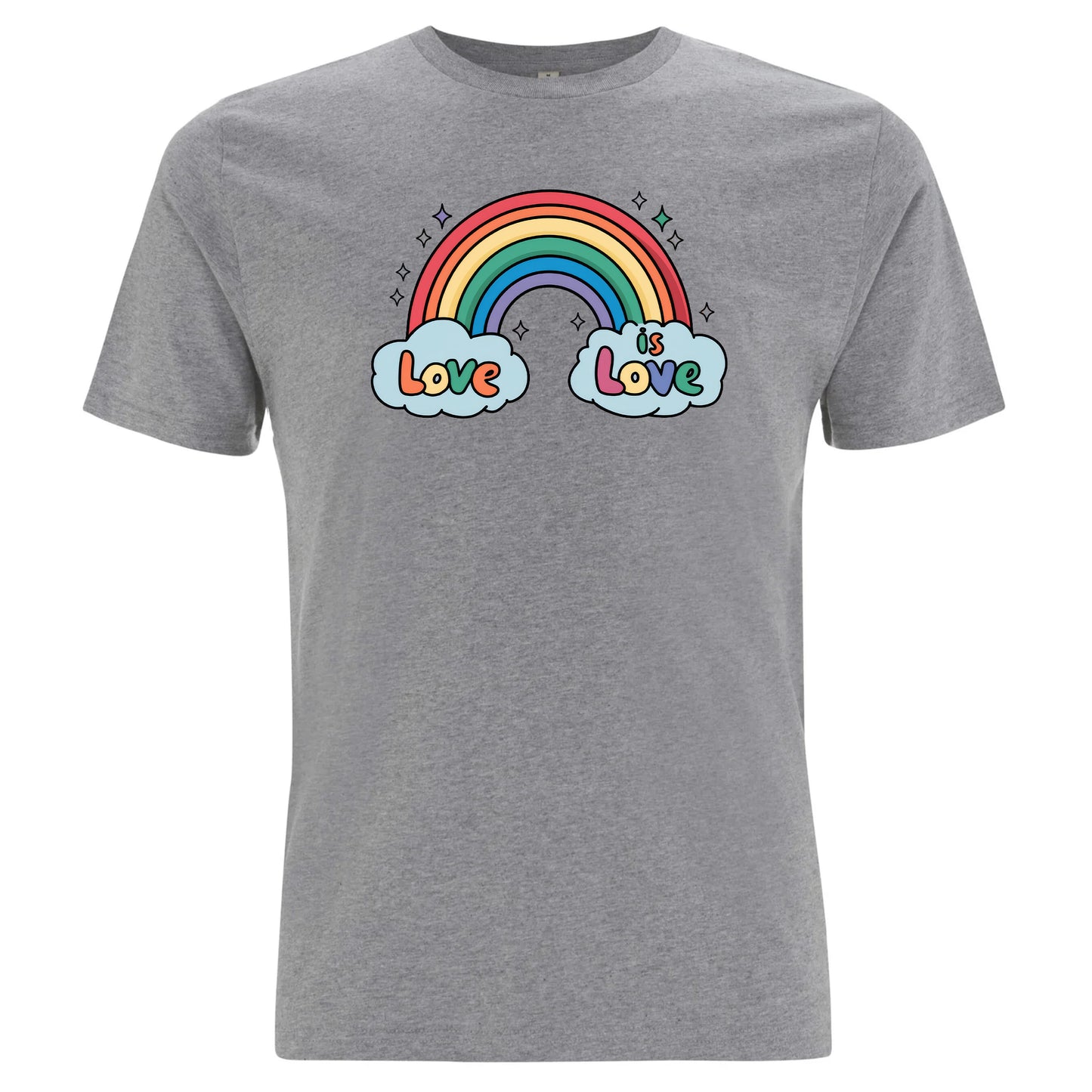 Love is Love – T-shirt med regnbåge (Unisex)-Lovely Text