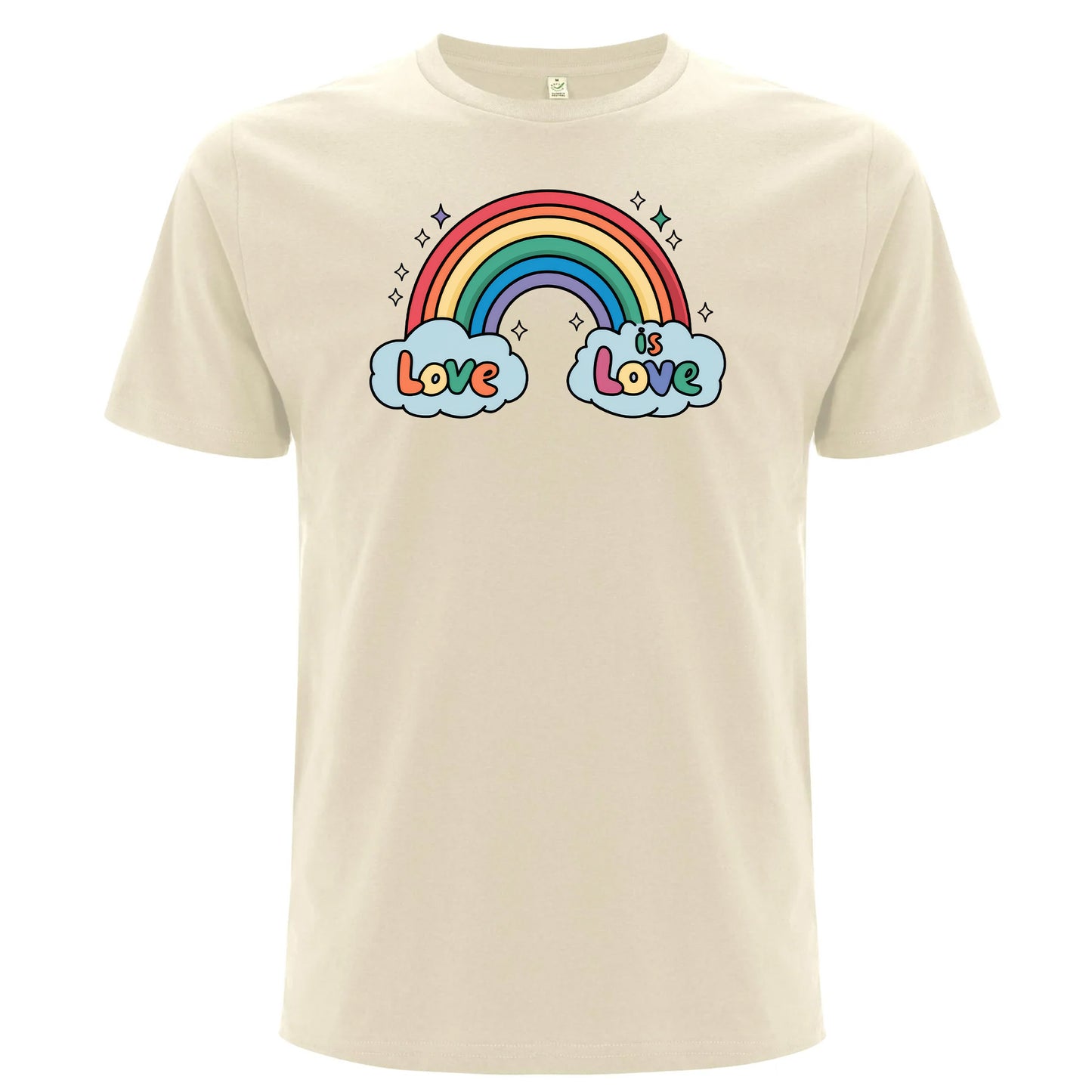 Love is Love – T-shirt med regnbåge (Unisex)-Lovely Text