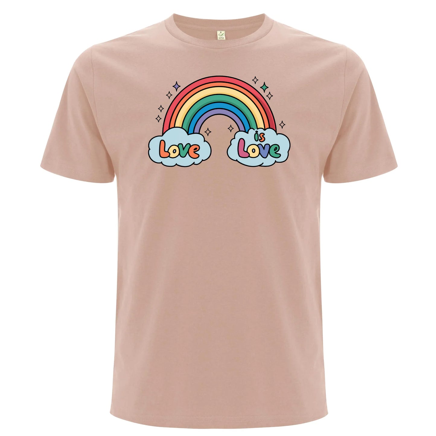 Love is Love – T-shirt med regnbåge (Unisex)-Lovely Text