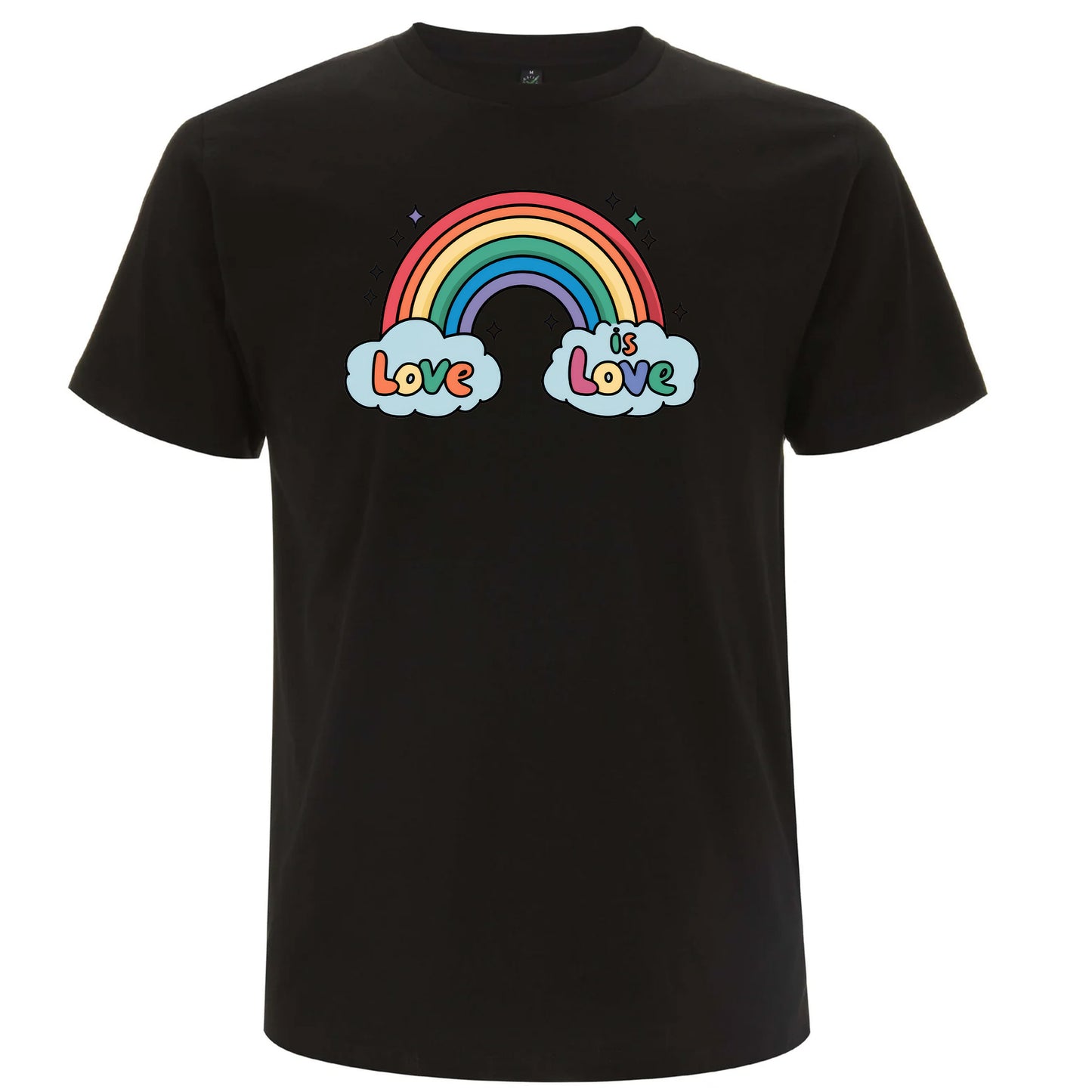 Love is Love – T-shirt med regnbåge (Unisex)-Lovely Text