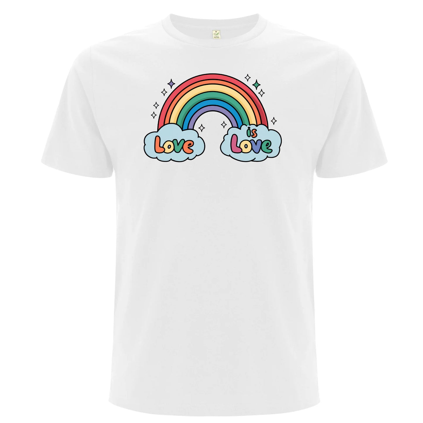 Love is Love – T-shirt med regnbåge (Unisex)-Lovely Text