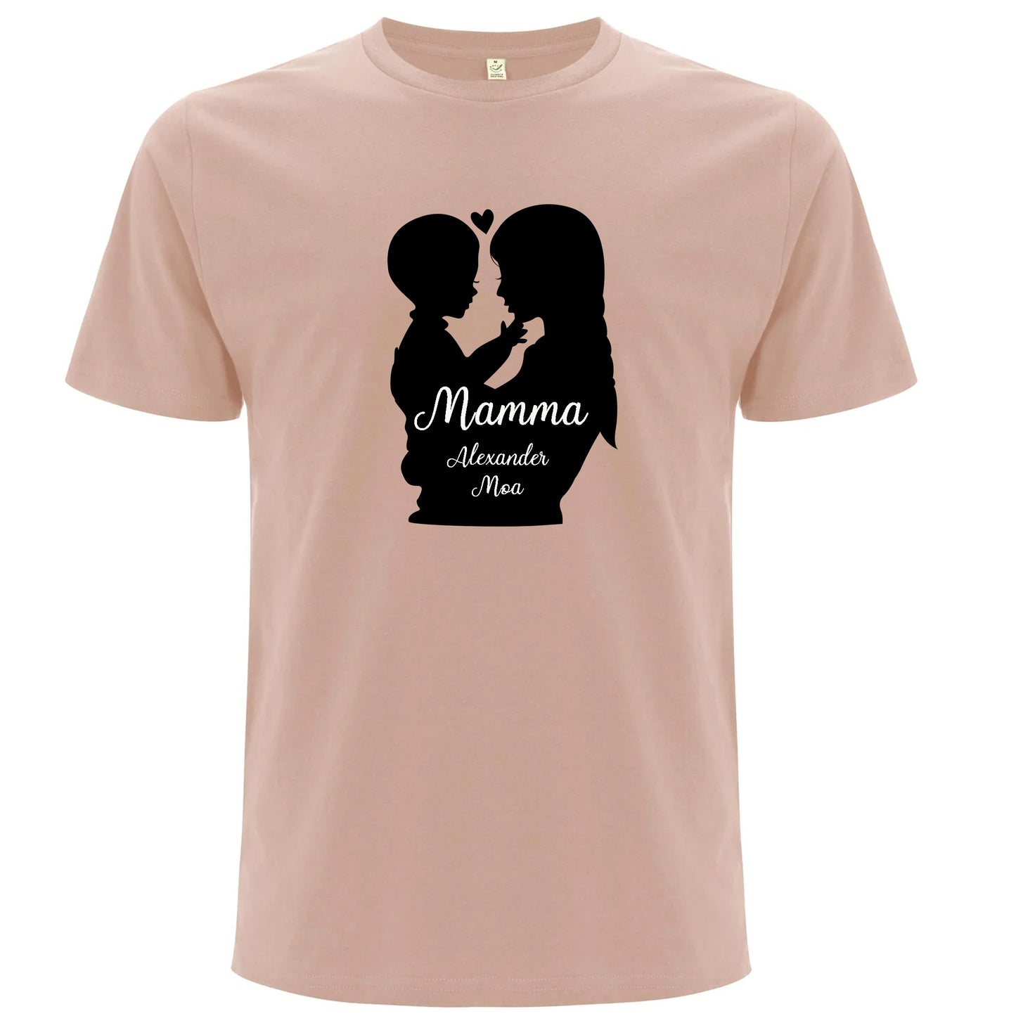 Personlig Siluett T-shirt för Mamma-Lovely Text