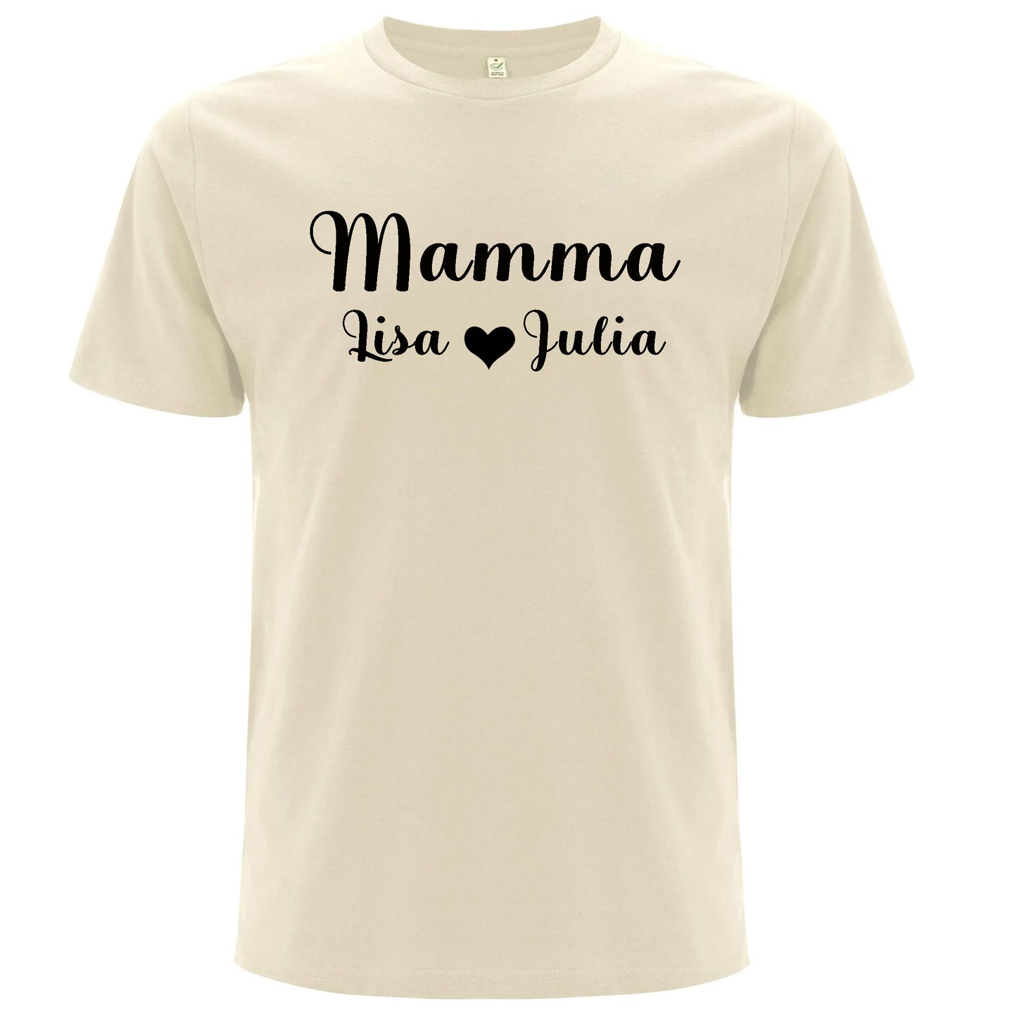 Personlig Mamma T-shirt med Barnens Namn-Lovely Text