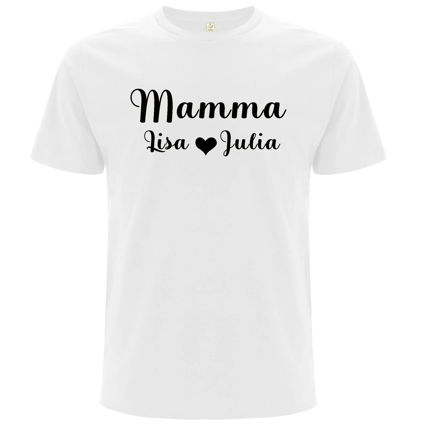 Personlig Mamma T-shirt med Barnens Namn-Lovely Text