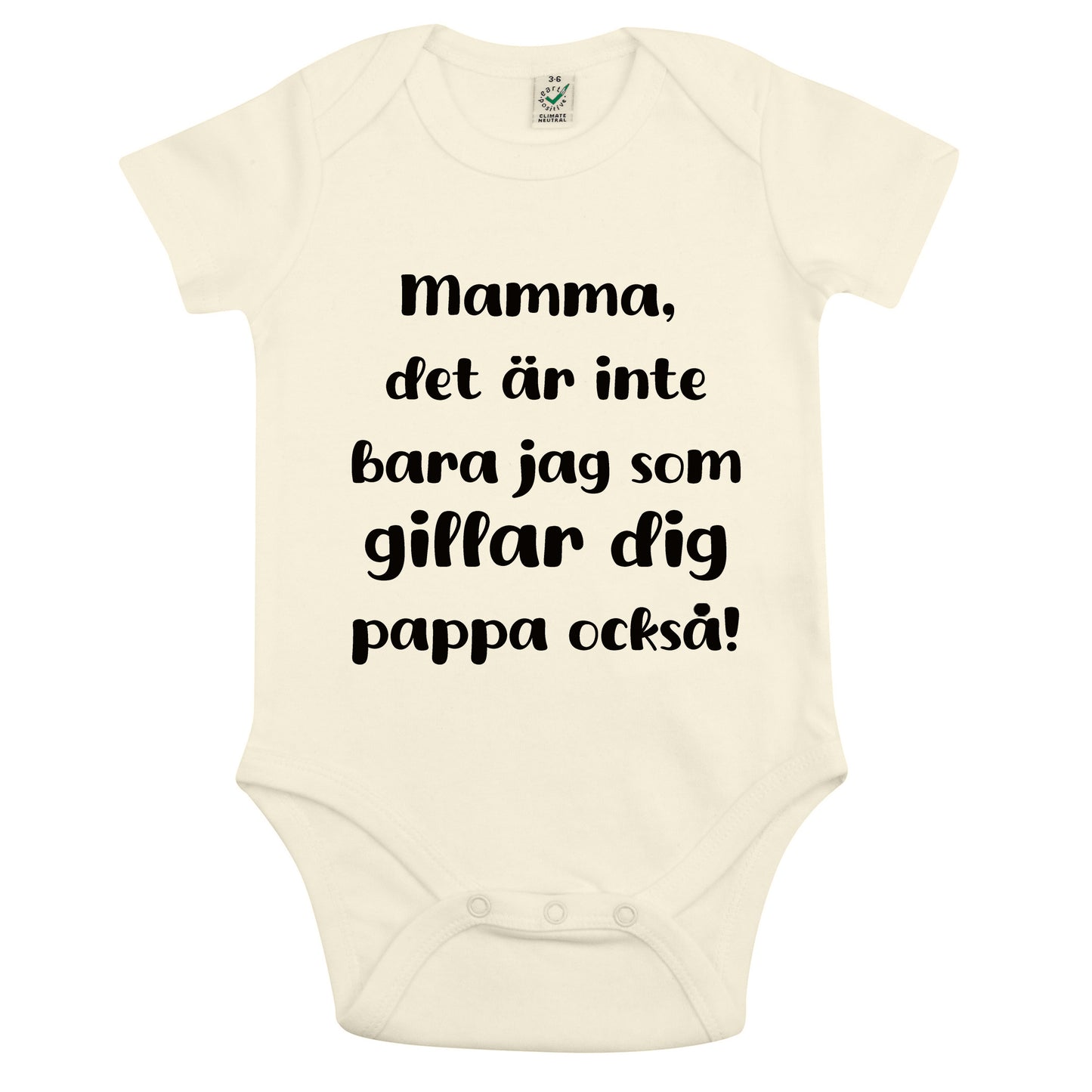 Babybody med kärlekshälsning – från mamma eller pappa