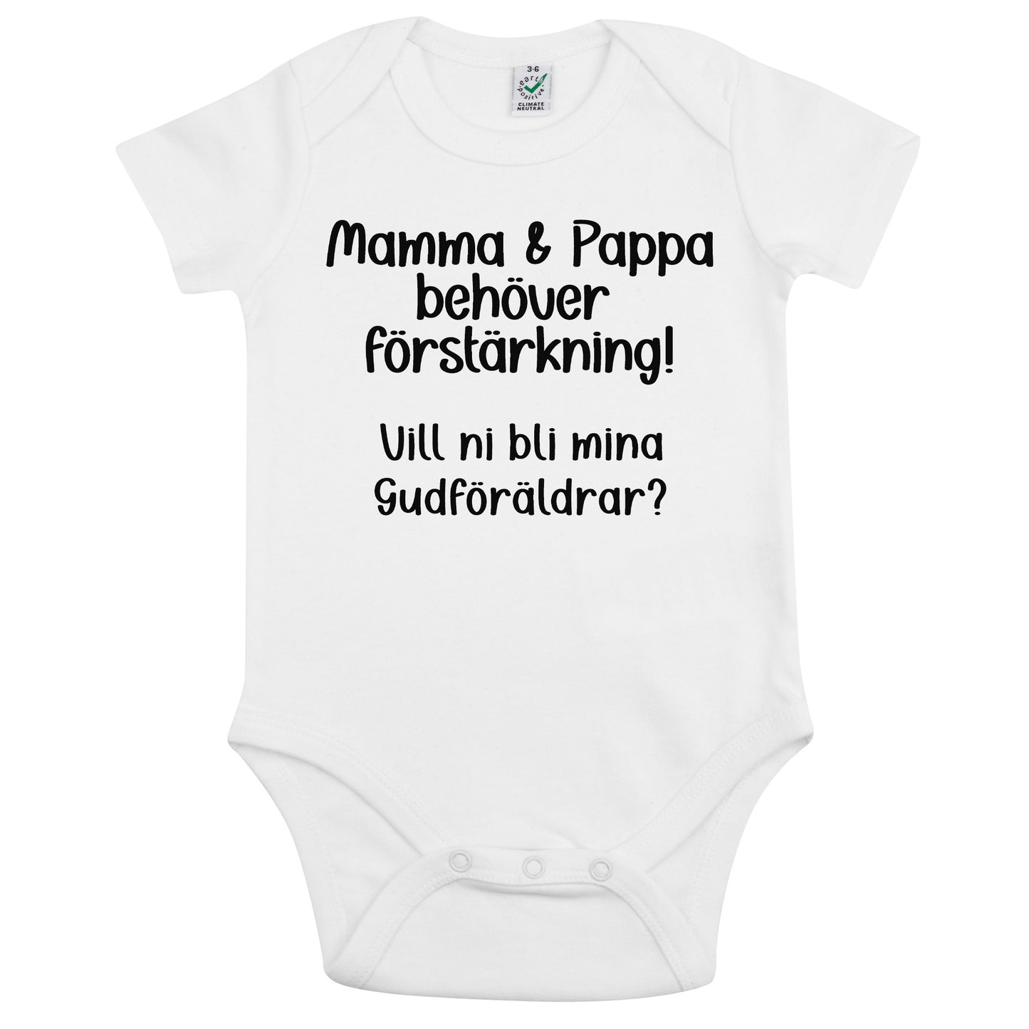 Mamma & Pappa behöver förstärkning – Personlig Babybody-Lovely Text