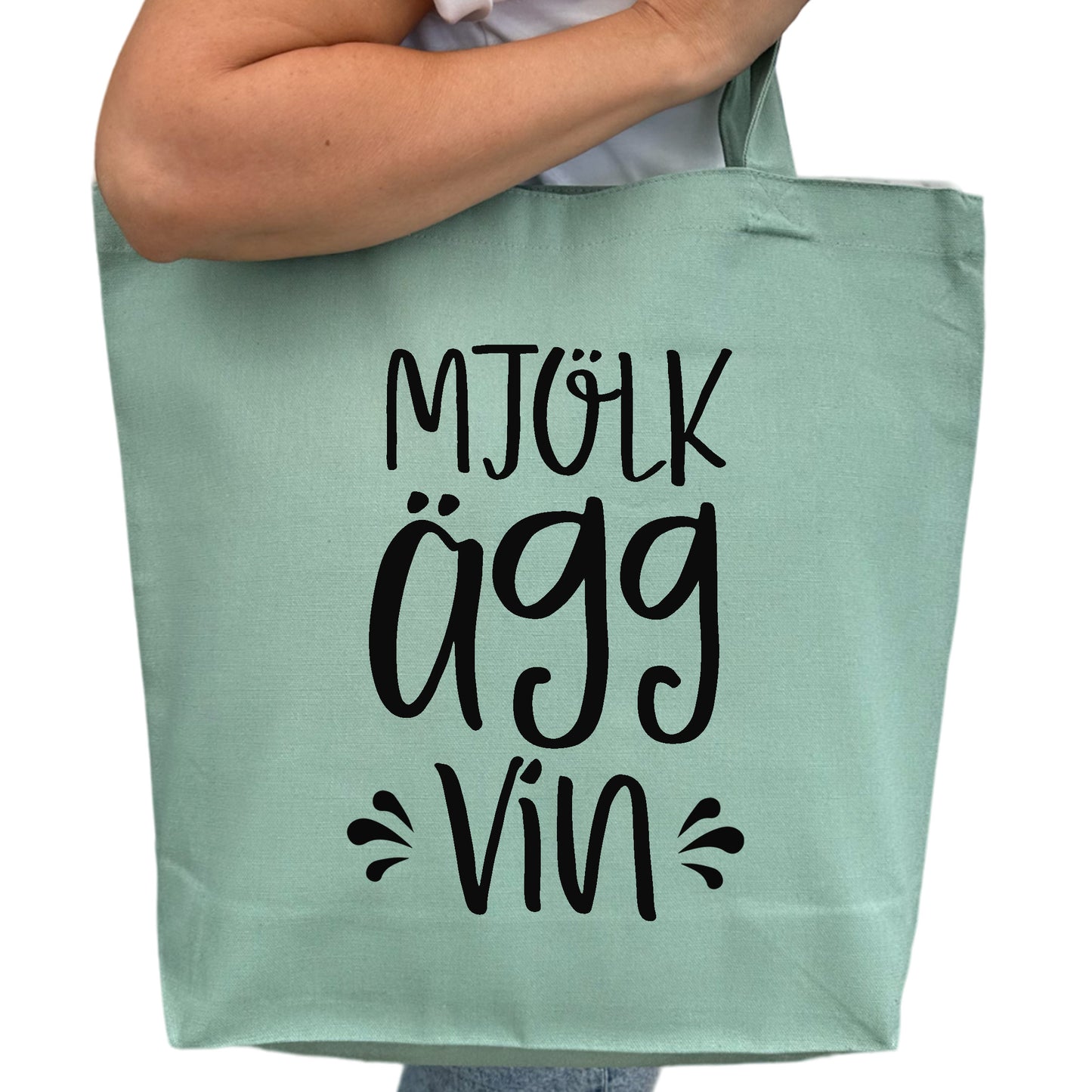 Mjölk Ägg Vin Tygpåse-Lovely Text