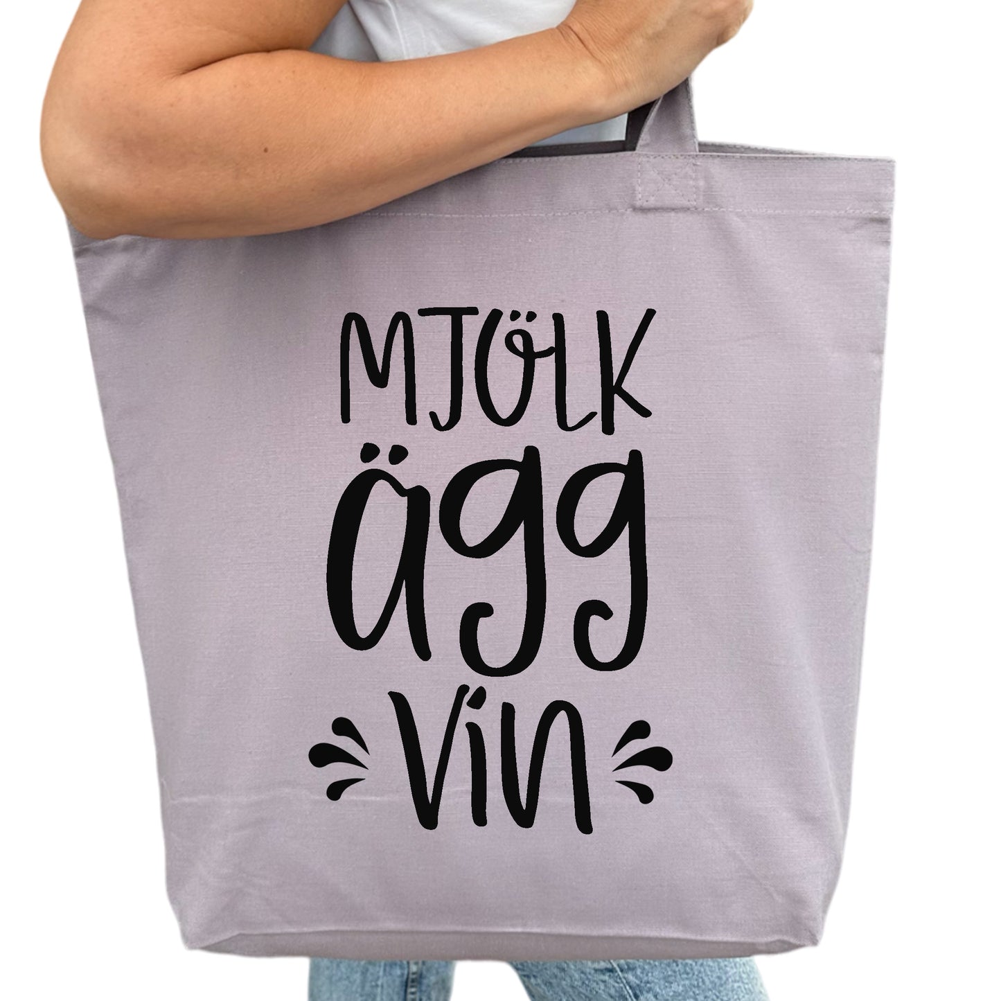 Mjölk Ägg Vin Tygpåse-Lovely Text