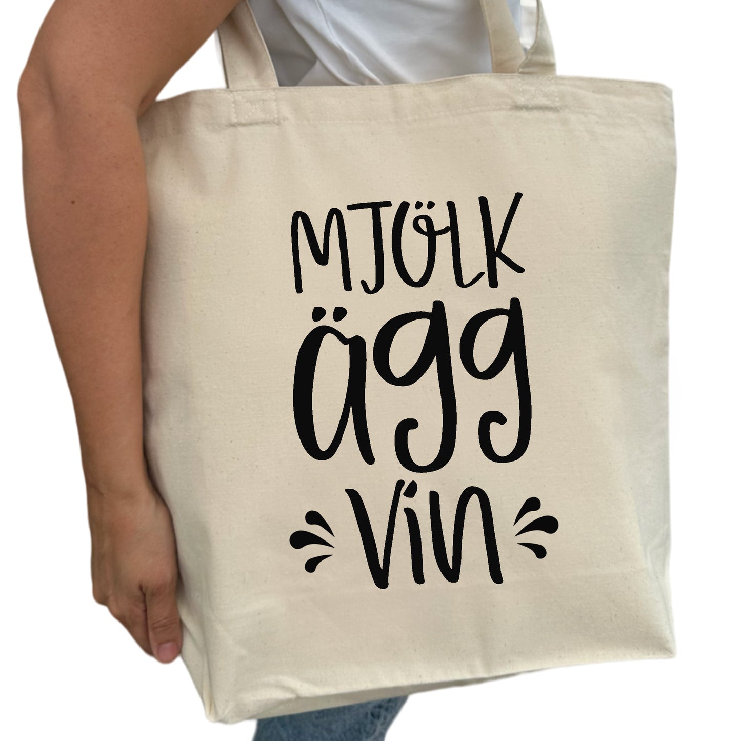 Mjölk Ägg Vin Tygpåse-Lovely Text