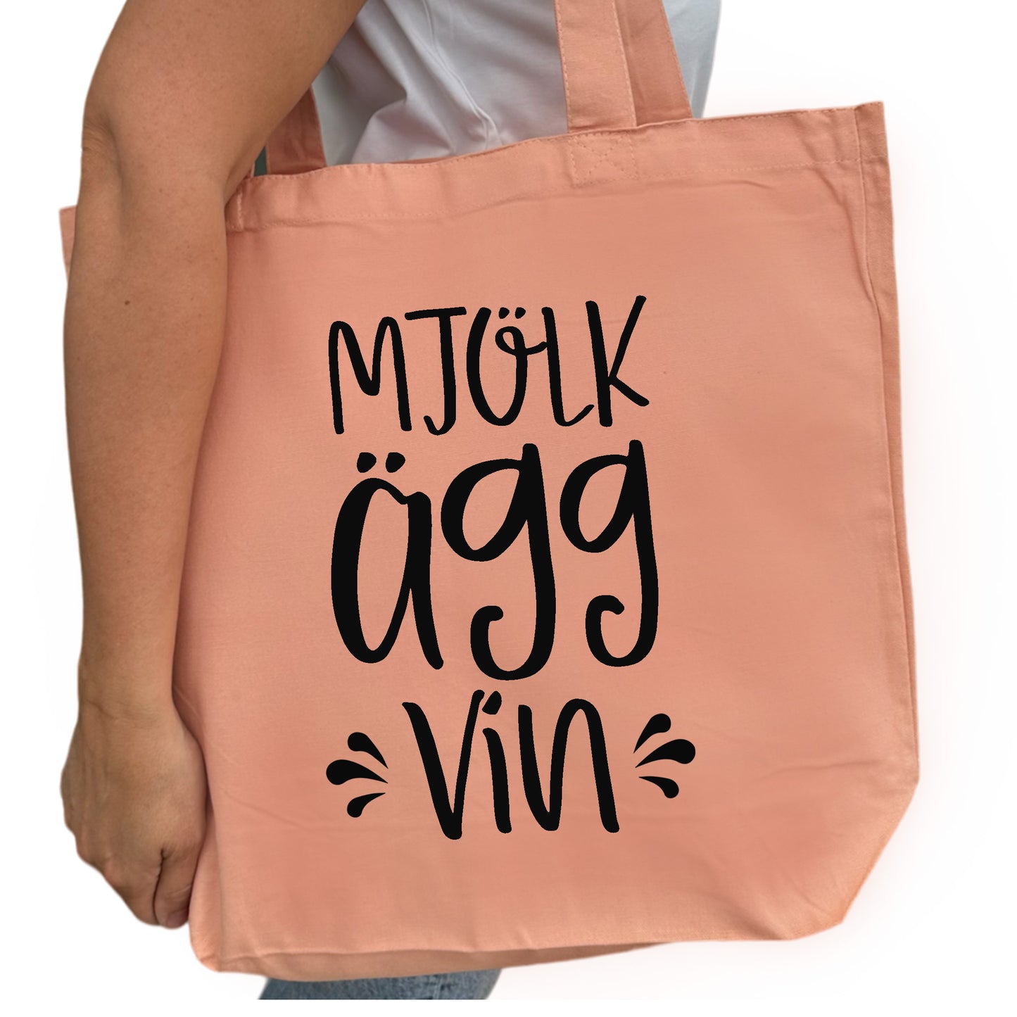 Mjölk Ägg Vin Tygpåse-Lovely Text