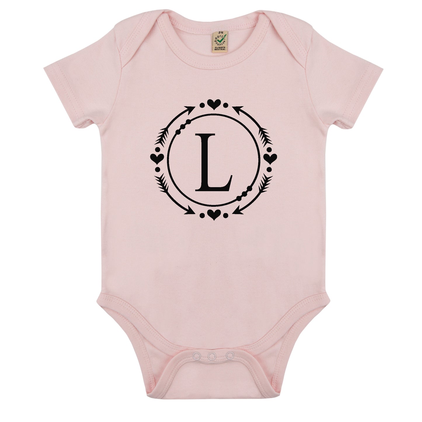 Monogram Babybody Nyfödd-Lovely Text
