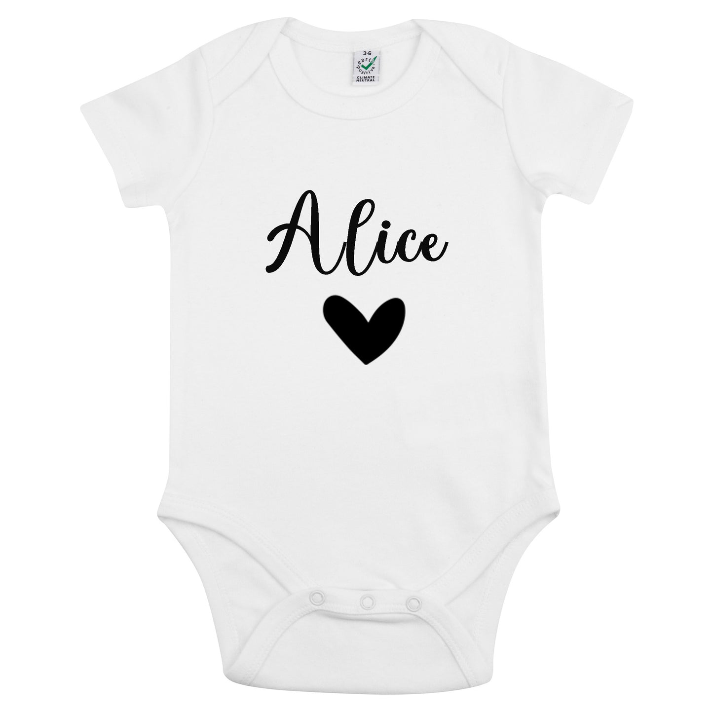 Namn Hjärta Babybody Nyfödd