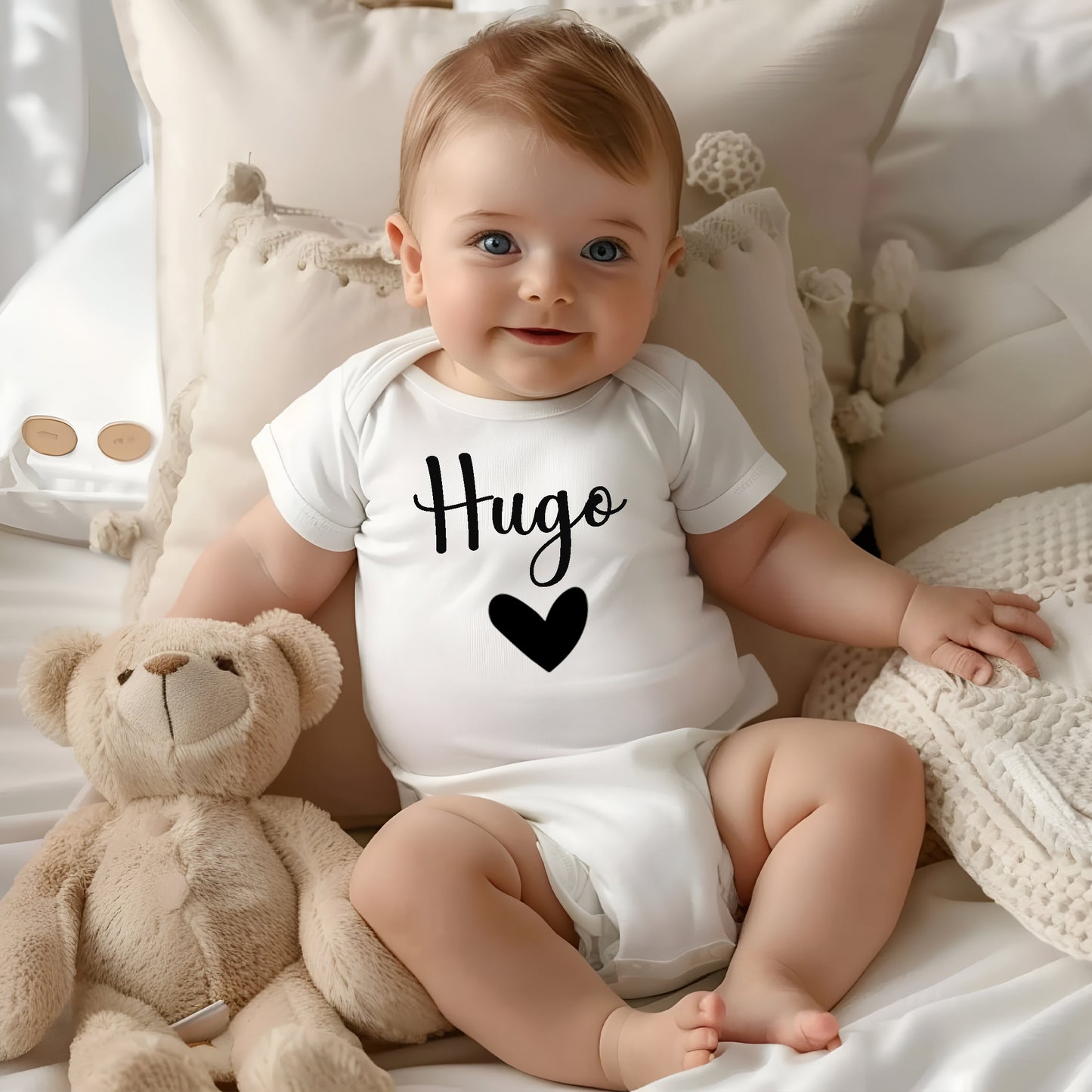Namn Hjärta Babybody Nyfödd