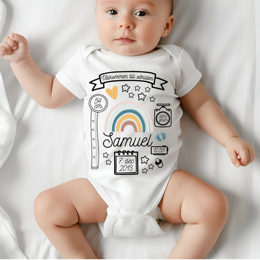 Välkommen till Världen Babybody Nyfödd-Lovely Text