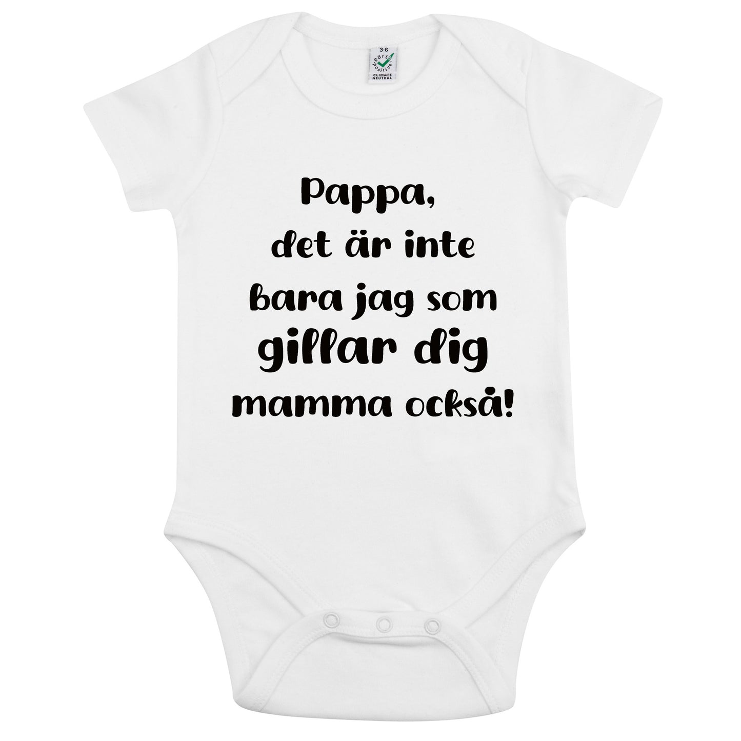 Babybody med kärlekshälsning – från mamma eller pappa