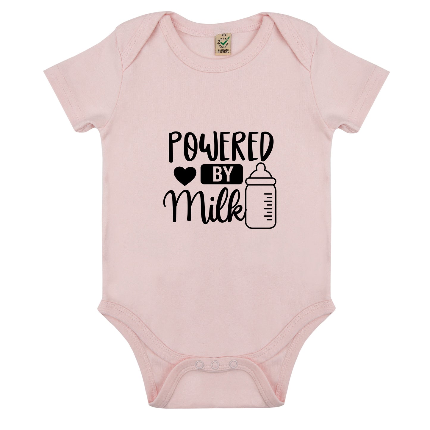 Powered By Milk Baby Body-Lovely Text