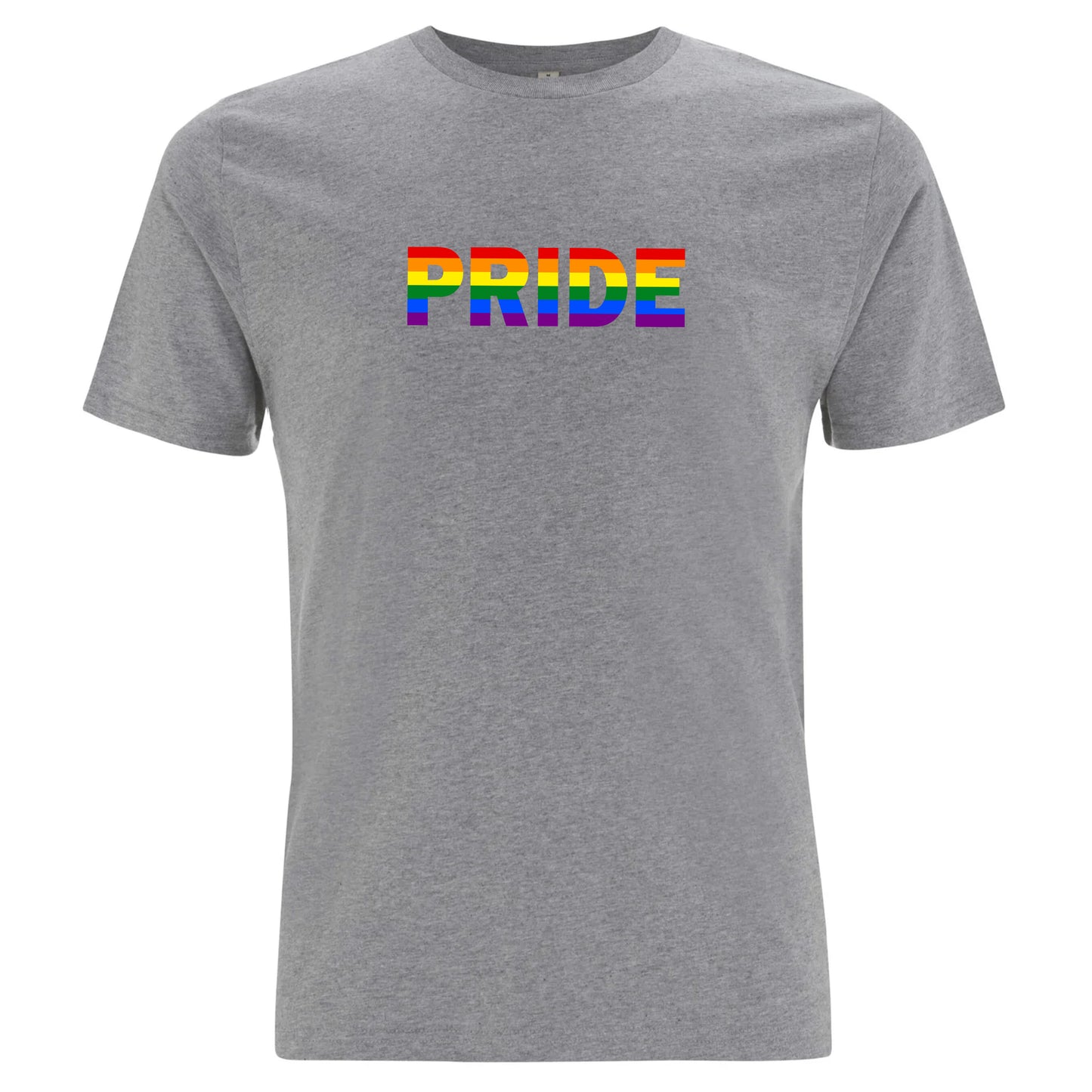 T-shirt med texten “Pride” i regnbågsfärg (Unisex)-Lovely Text