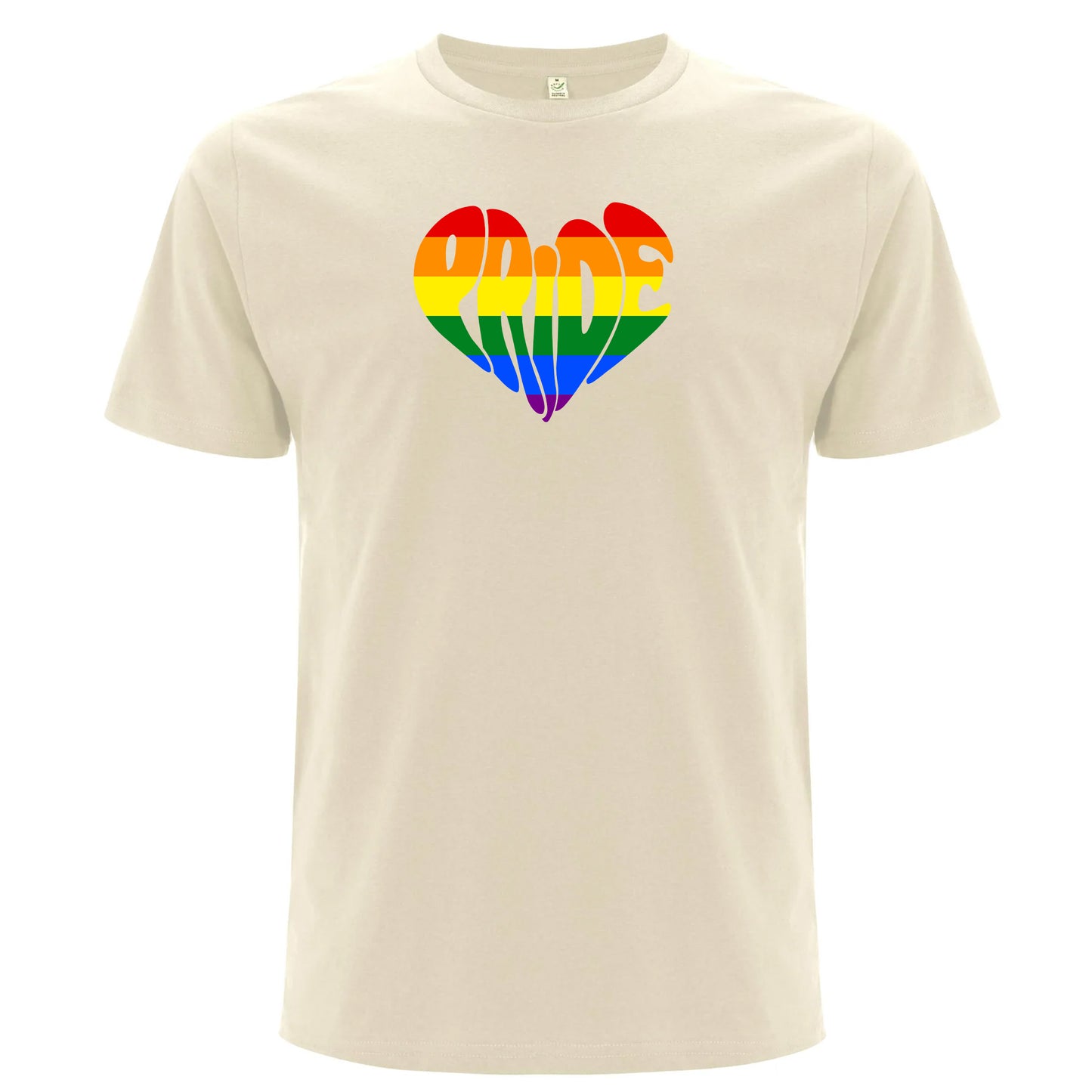 Pride – T-shirt med hjärtformat textmotiv (Unisex)-Lovely Text