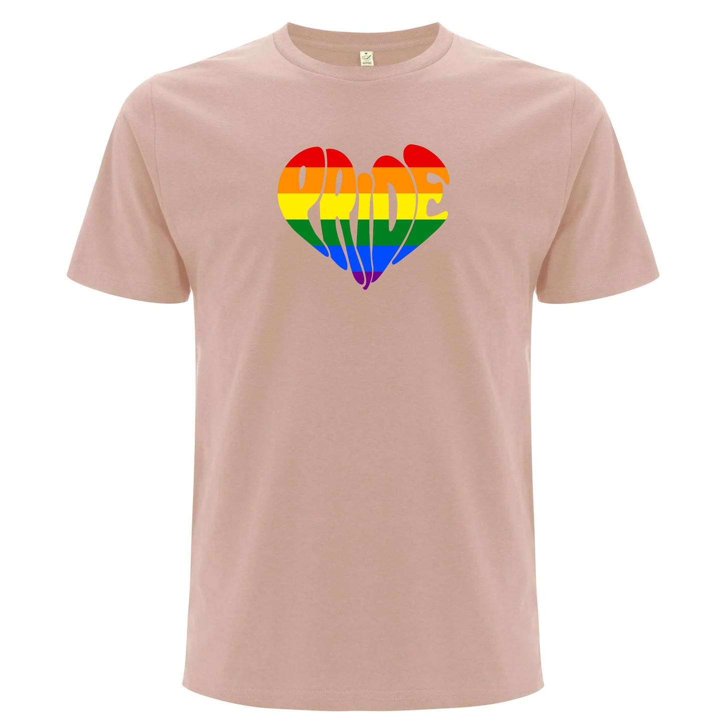 Pride – T-shirt med hjärtformat textmotiv (Unisex)-Lovely Text