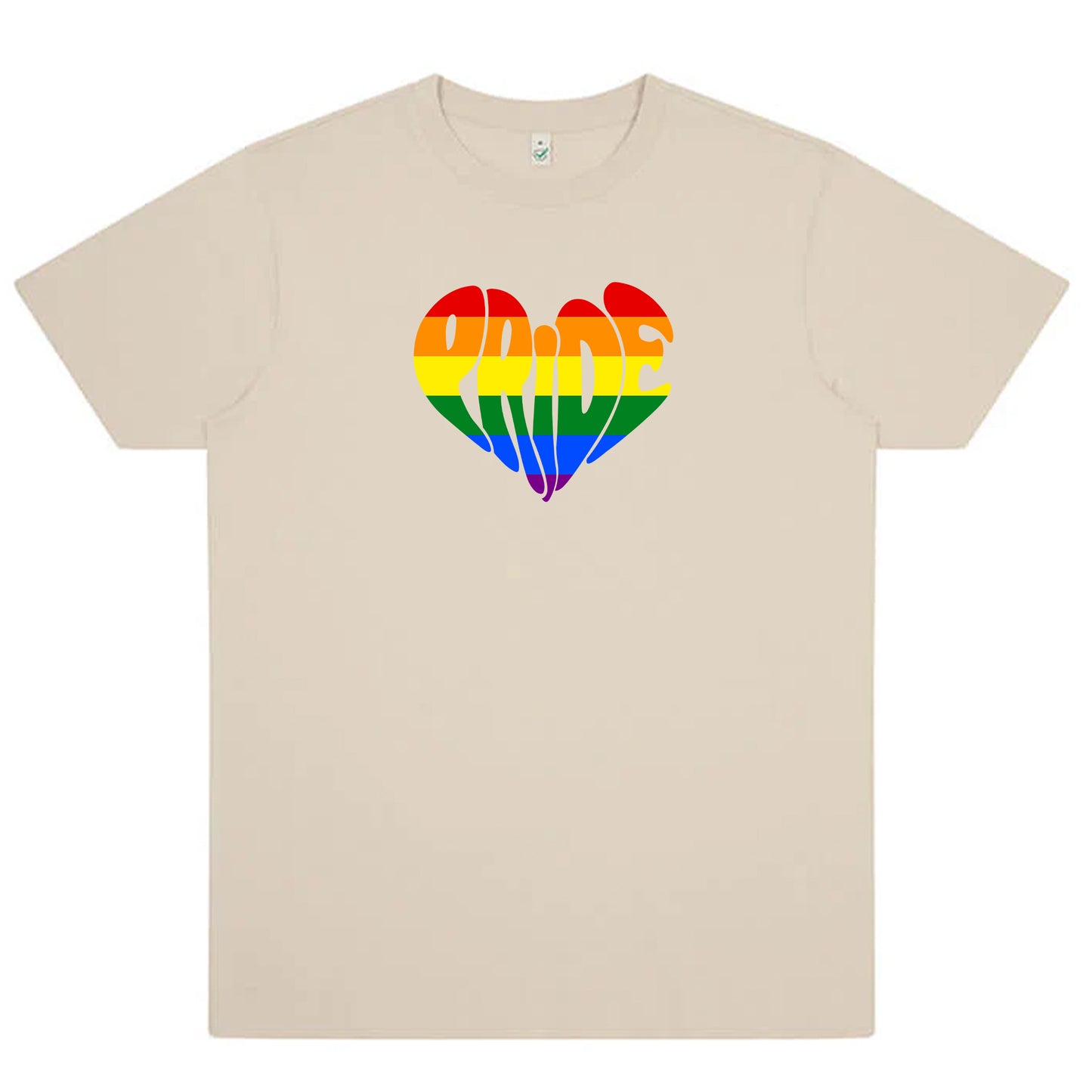 Pride – T-shirt med hjärtformat textmotiv (Unisex)-Lovely Text