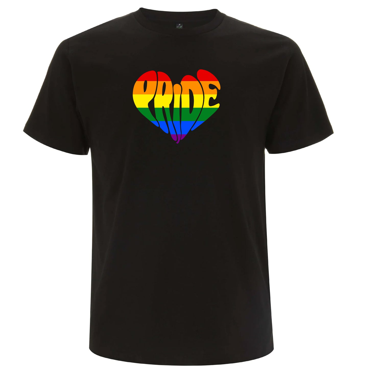 Pride – T-shirt med hjärtformat textmotiv (Unisex)-Lovely Text