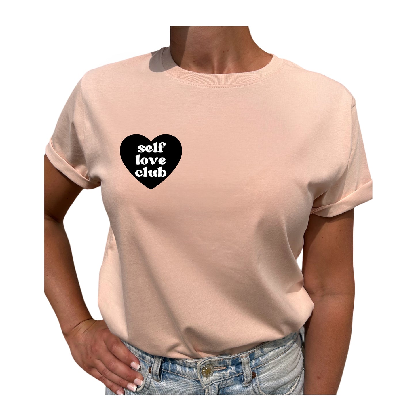 Self Love Club i Litet Hjärta – Kärlek i Små Detaljer T-shirt-Lovely Text