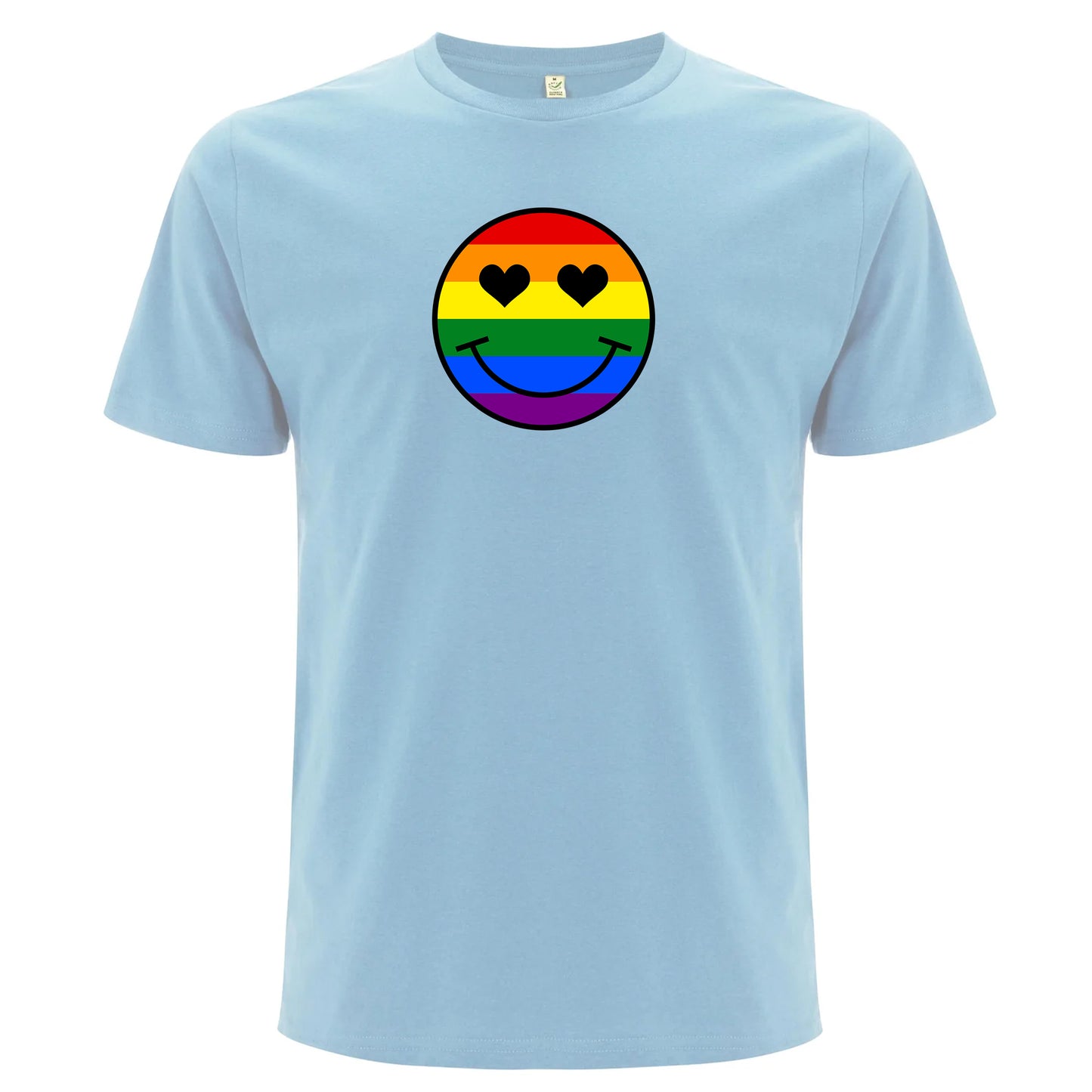 Pride T-shirt med smiley i regnbågsfärger (Unisex)-Lovely Text