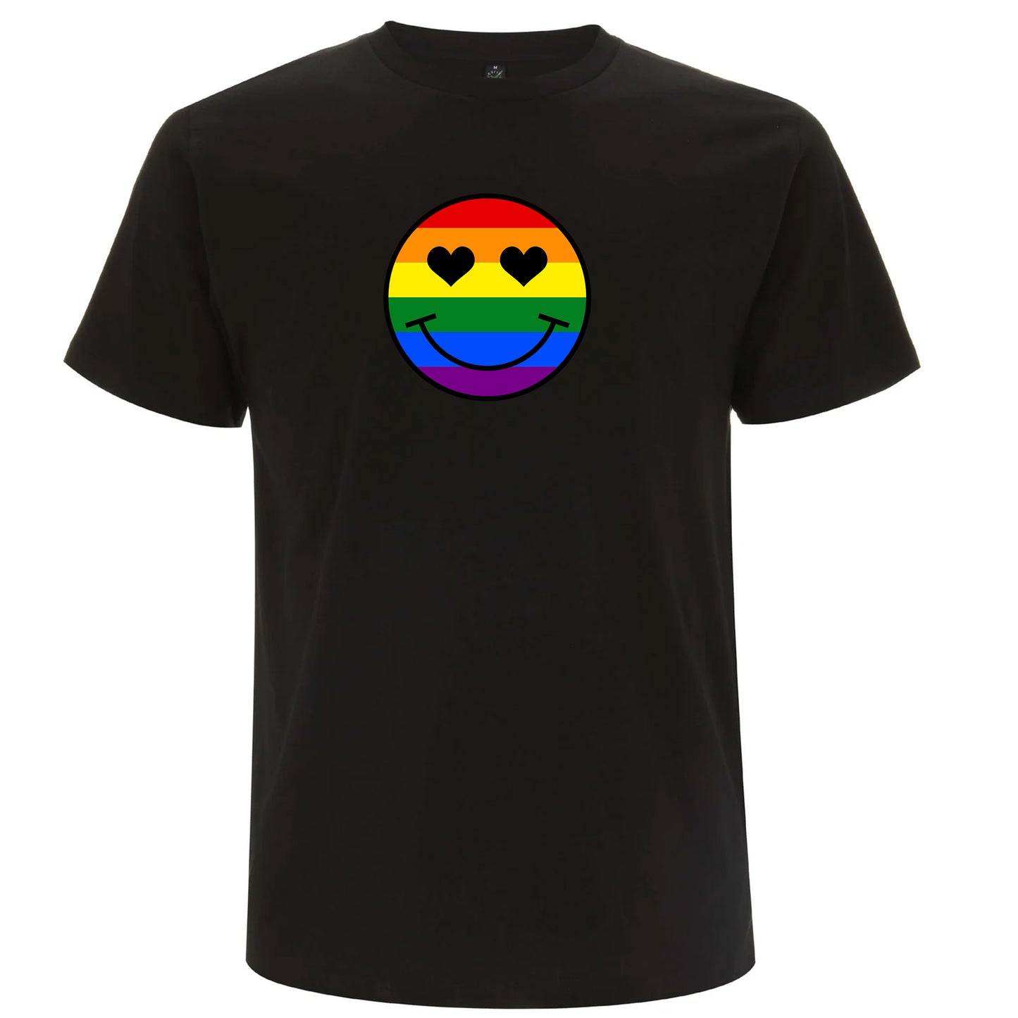 Pride T-shirt med smiley i regnbågsfärger (Unisex)-Lovely Text