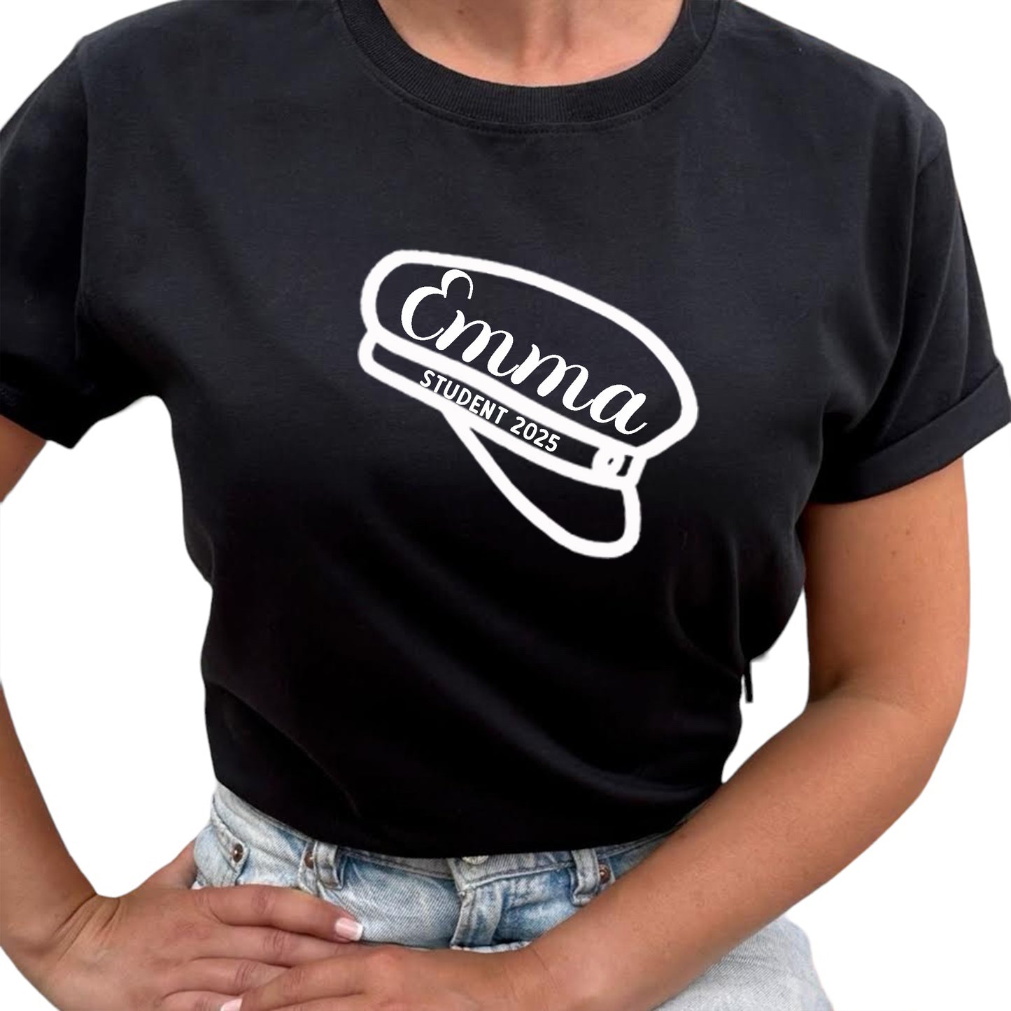 Studentmössa med Namn T-shirt-Lovely Text