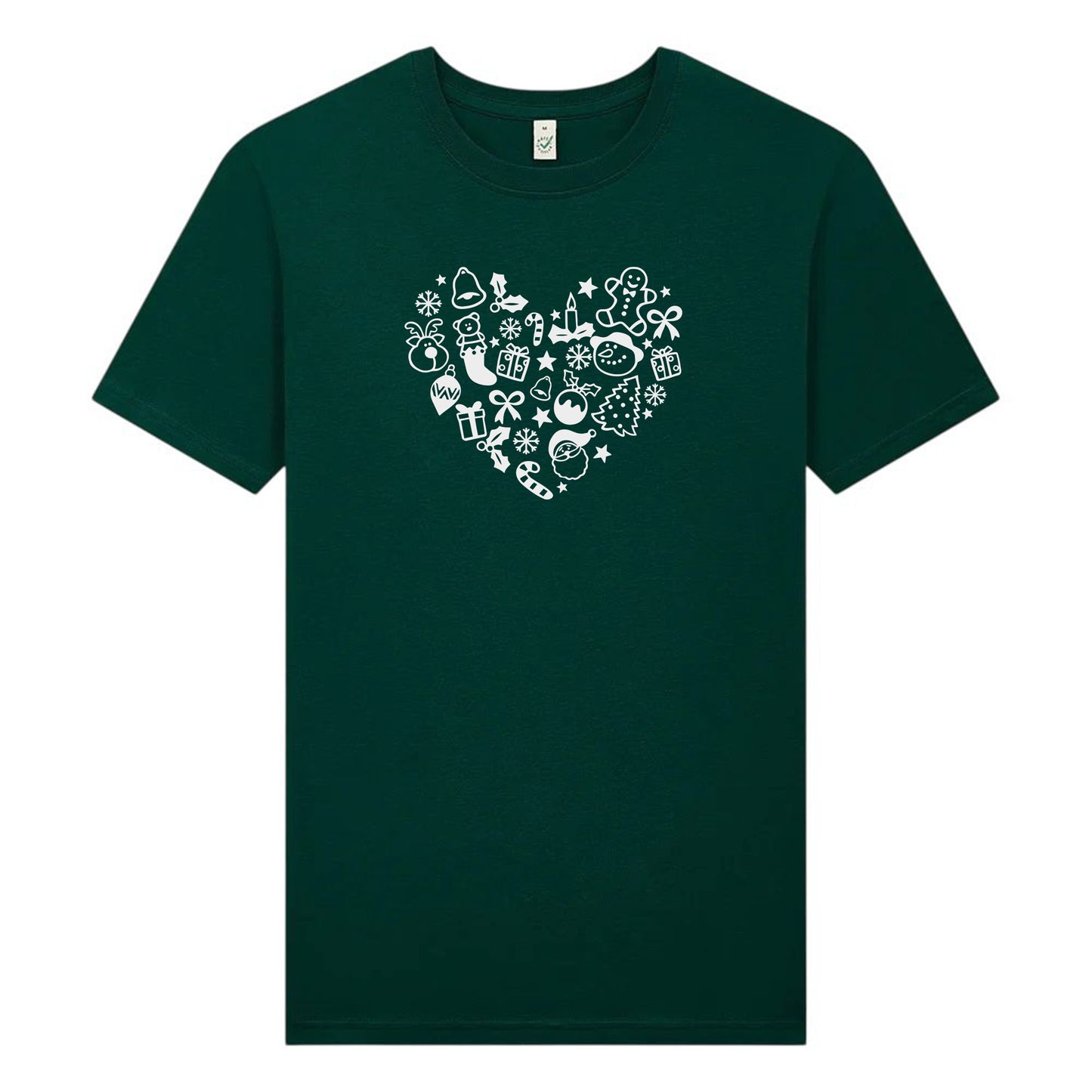 Jul T-shirt med Hjärta – Unisexmodell i Ekologisk Bomull