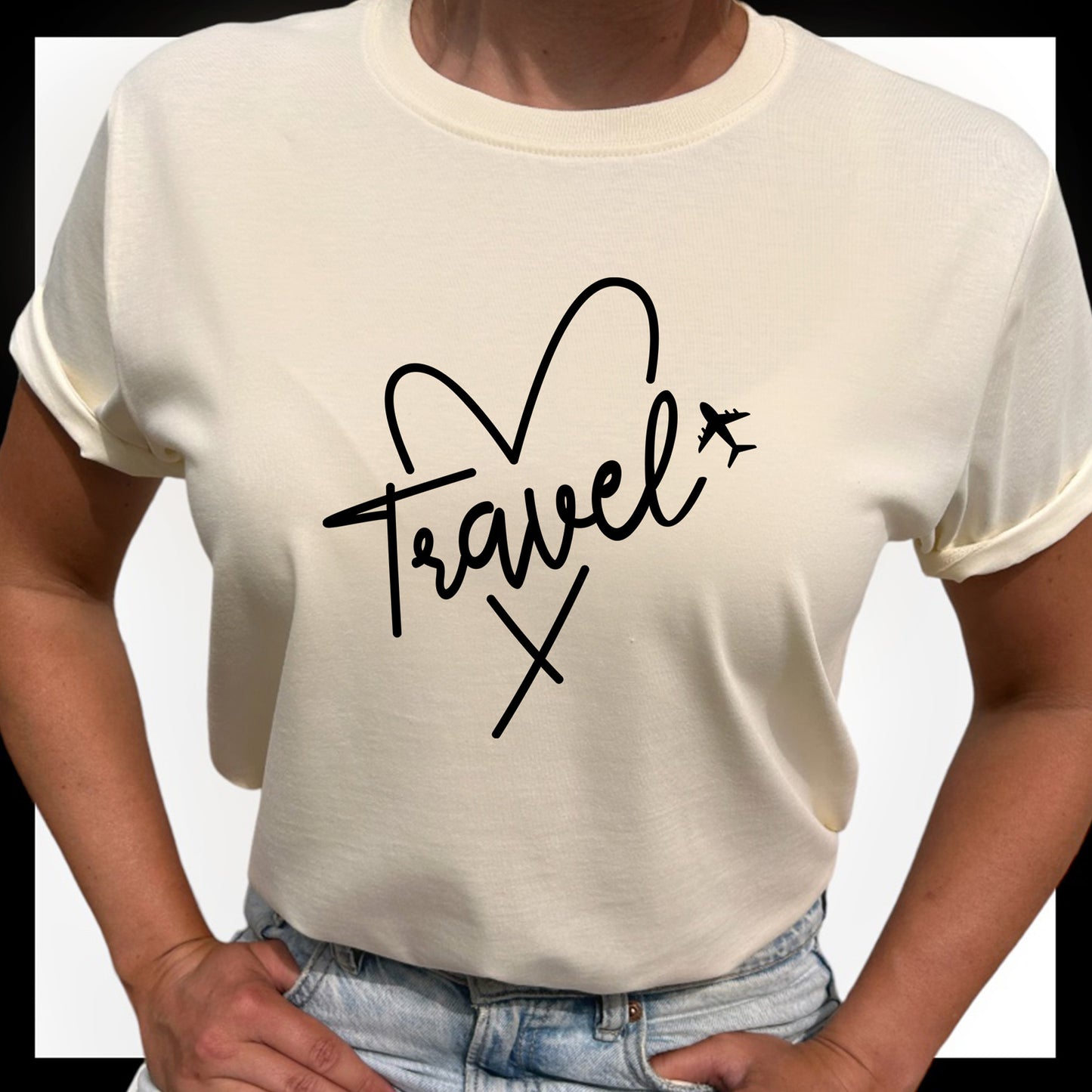 Travel Heart T-shirt-Lovely Text