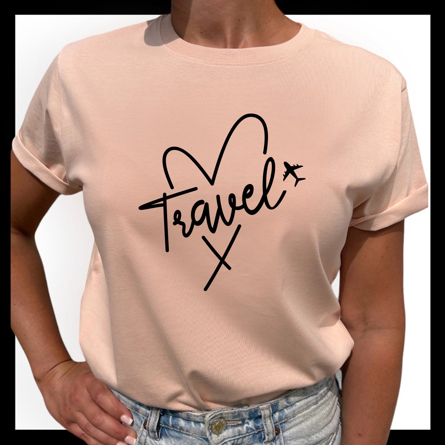 Travel Heart T-shirt-Lovely Text