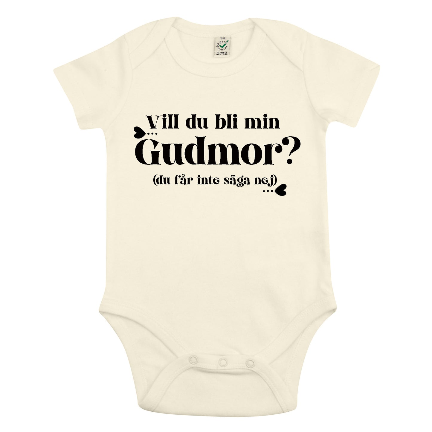 Vill du bli min Gudmor/Gudfar? (Du får inte säga nej) Babybody Nyfödd-Lovely Text