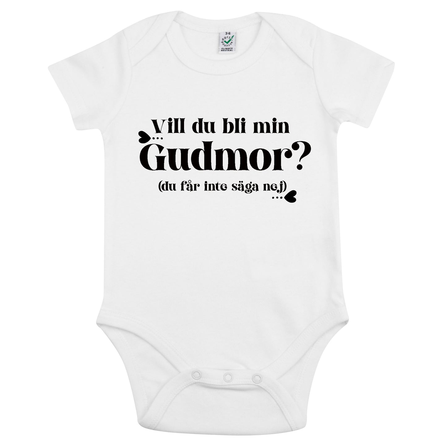 Vill du bli min Gudmor/Gudfar? (Du får inte säga nej) Babybody Nyfödd-Lovely Text