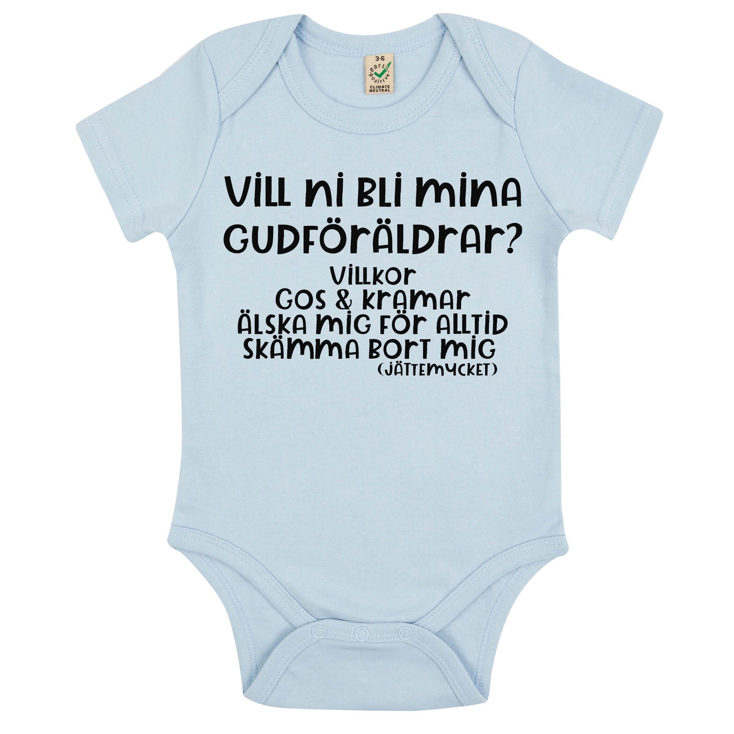 Vill ni bli mina Gudföräldrar? – Babybody med Gullig Text-Lovely Text