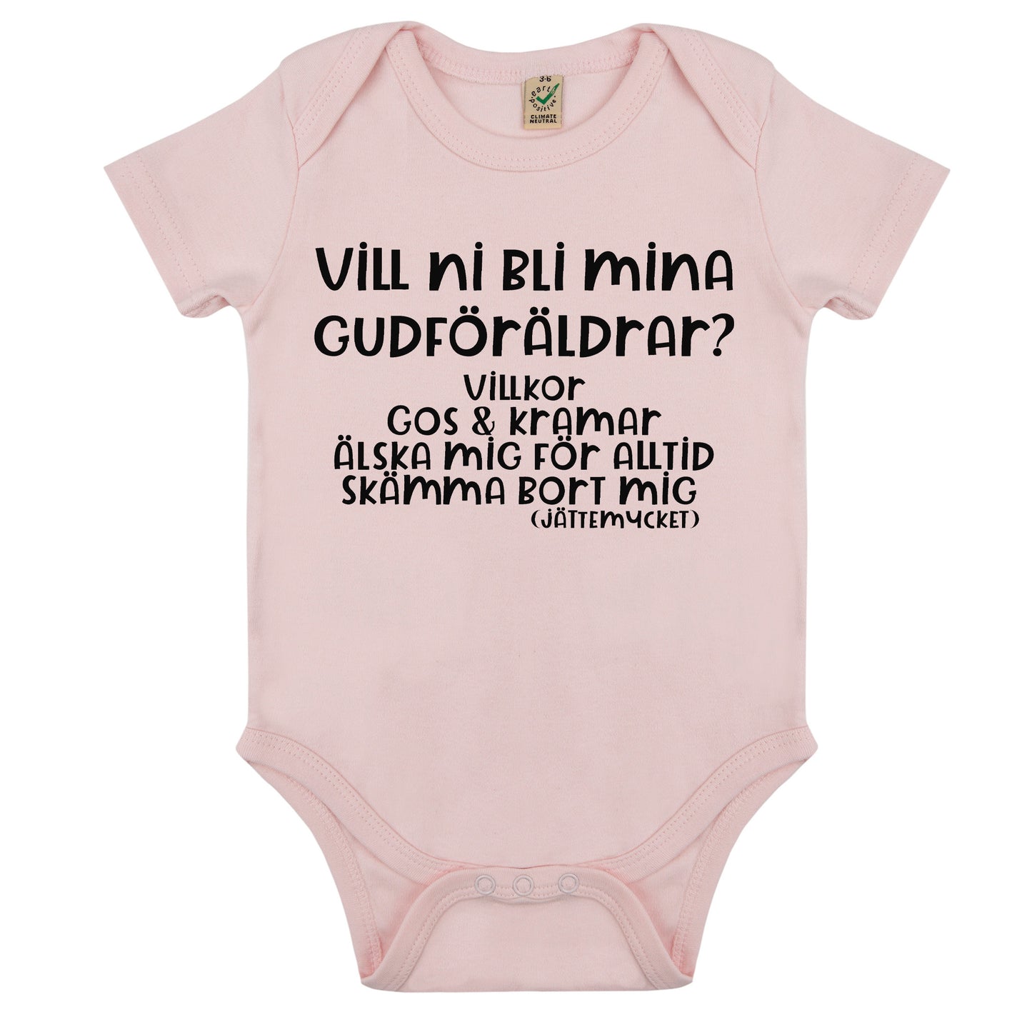 Vill ni bli mina Gudföräldrar? – Babybody med Gullig Text-Lovely Text