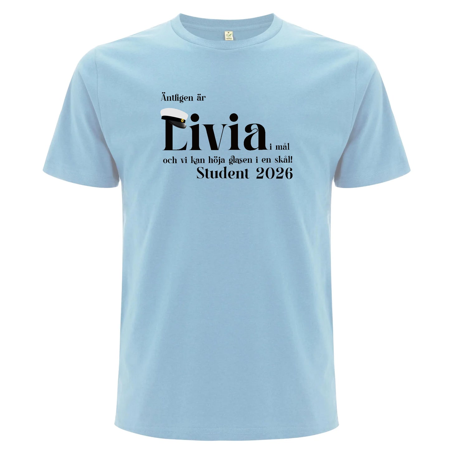 Äntligen är [Namn] student 2026 – Unisex T-shirt