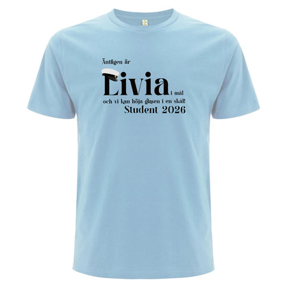 Äntligen är [Namn] student 2026 – Unisex T-shirt