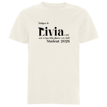 Äntligen är [Namn] student 2026 – Unisex T-shirt