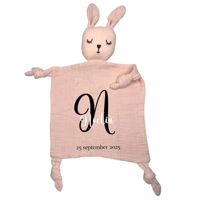Personlig Kanin Snuttefilt med Namn – Babyfilt & Present till Nyfödd 💕