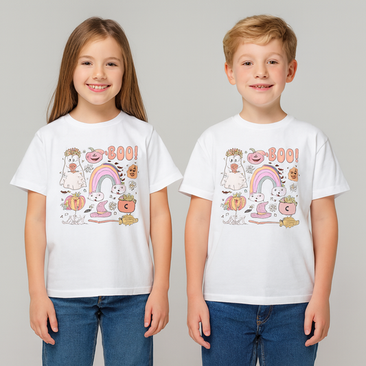 Boo! – Gullig Halloween t-shirt för barn