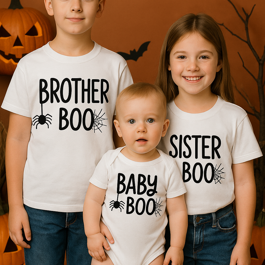 Barn med halloween t-shirt