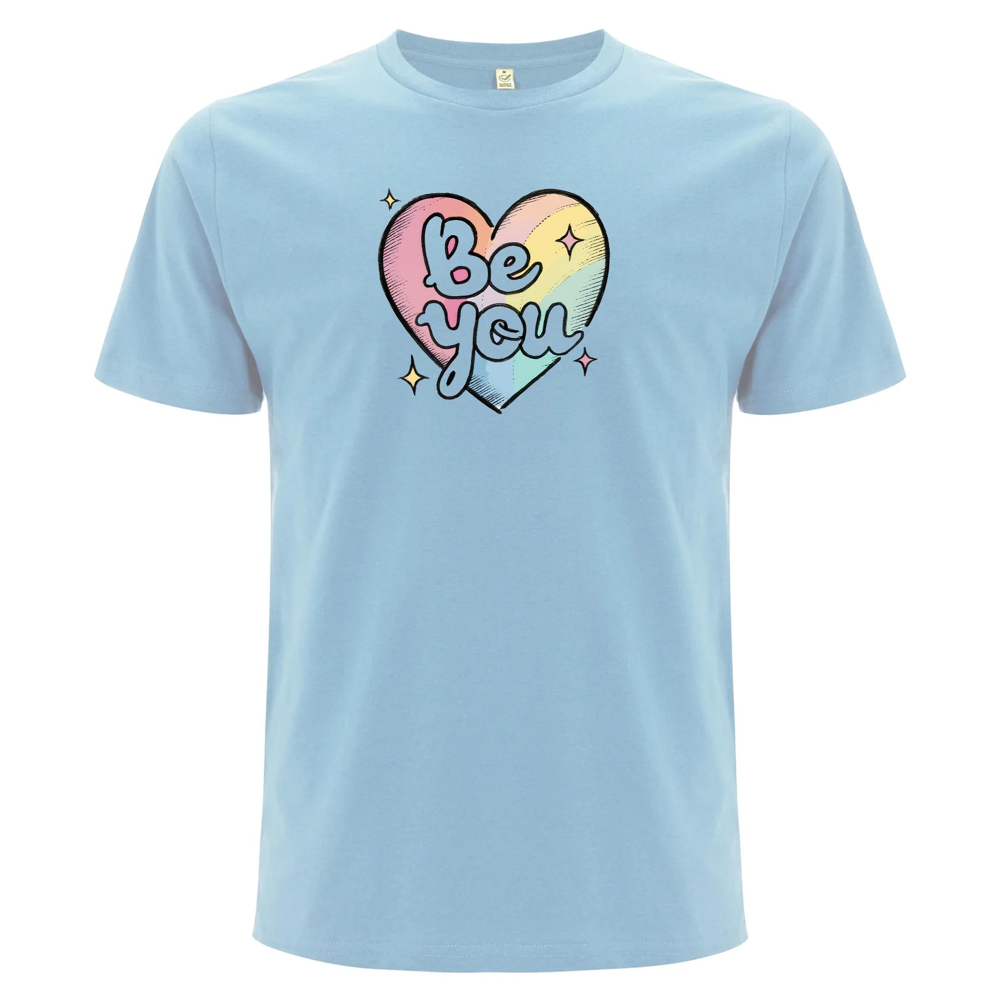 Be You – Pride T-shirt med regnbågshjärta (Unisex)-Lovely Text