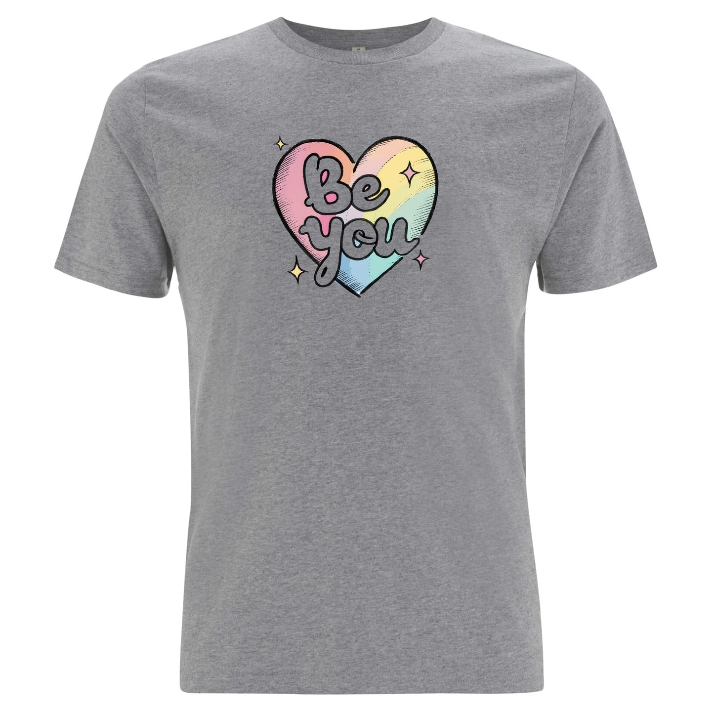 Be You – Pride T-shirt med regnbågshjärta (Unisex)-Lovely Text