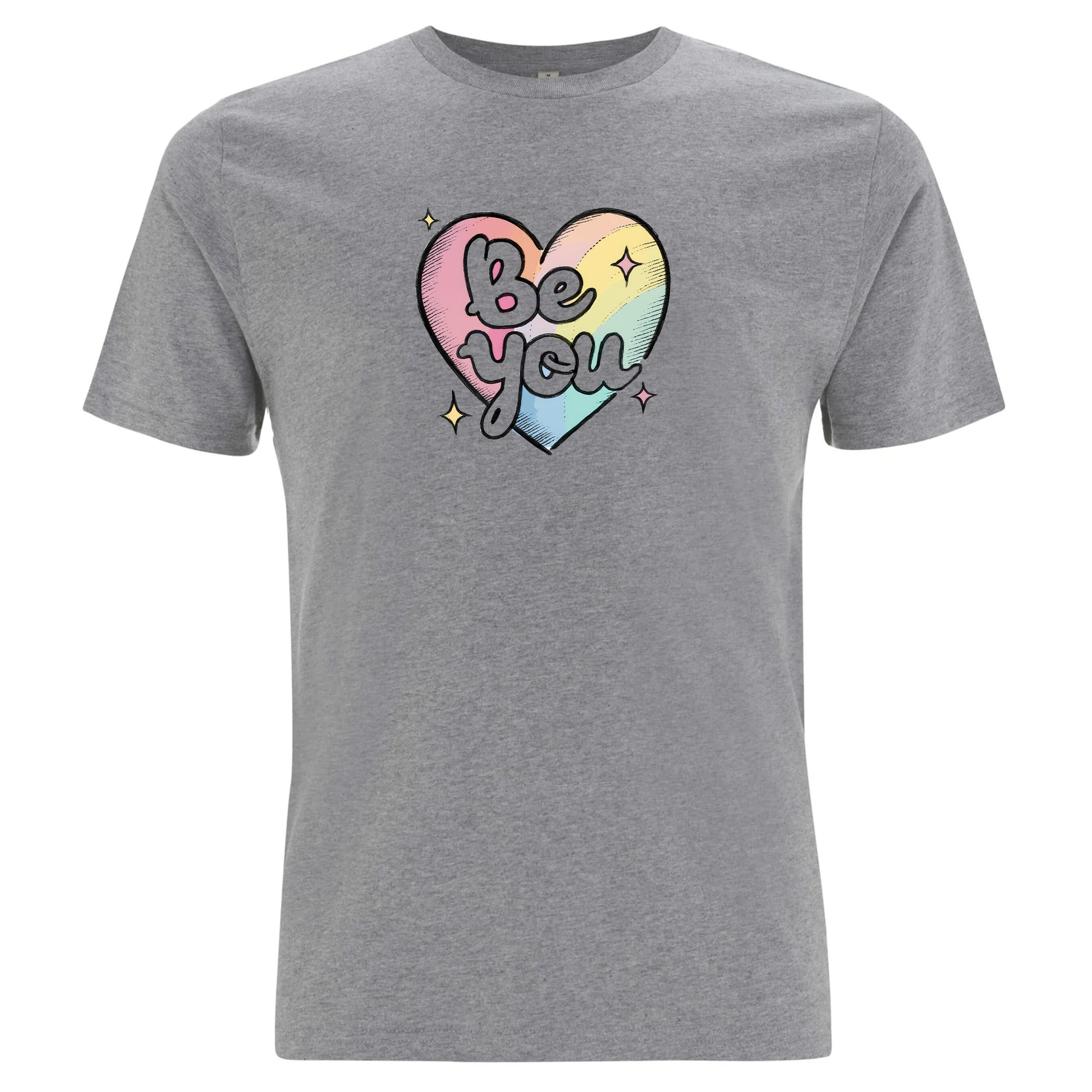 Be You – Pride T-shirt med regnbågshjärta (Unisex)-Lovely Text