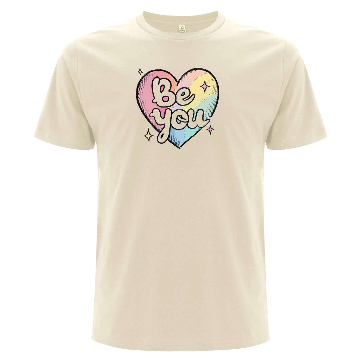 Be You – Pride T-shirt med regnbågshjärta (Unisex)-Lovely Text