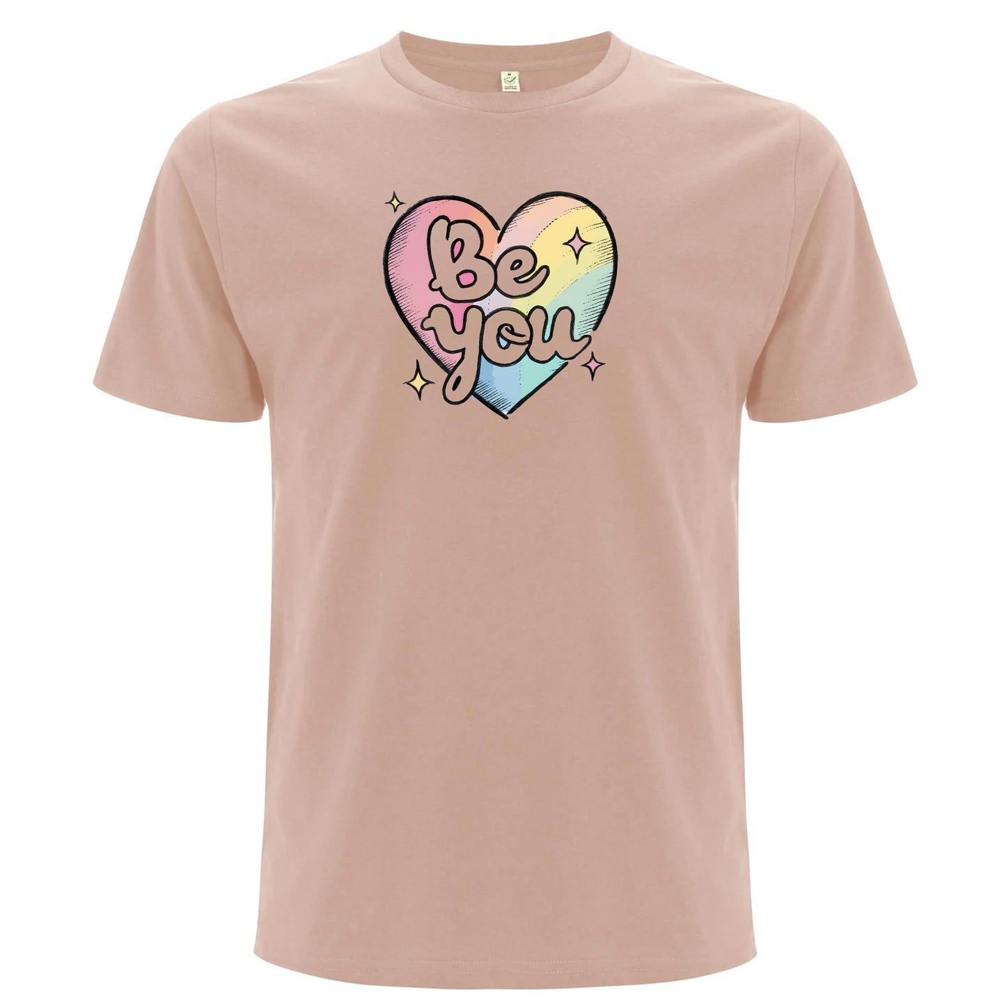 Be You – Pride T-shirt med regnbågshjärta (Unisex)-Lovely Text