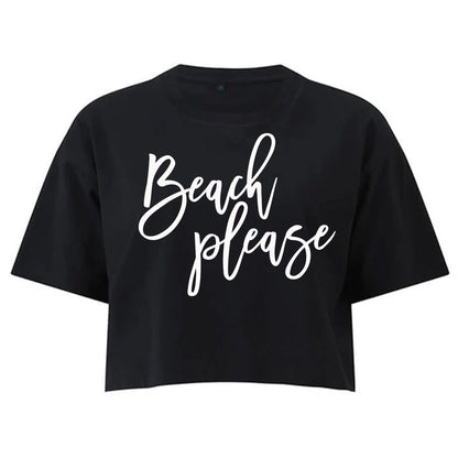 Beach Please Crop Top T-shirt