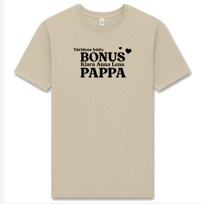 Bonus Pappa T-shirt med Barnens Namn – Personlig & Kärleksfull Gåva