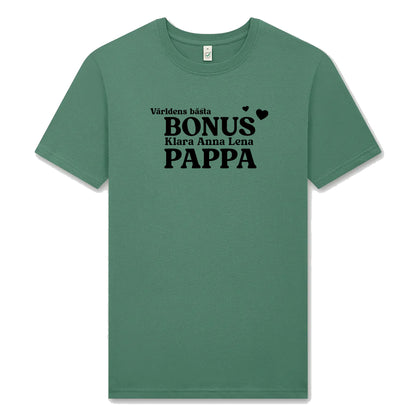 Bonus Pappa T-shirt med Barnens Namn – Personlig & Kärleksfull Gåva
